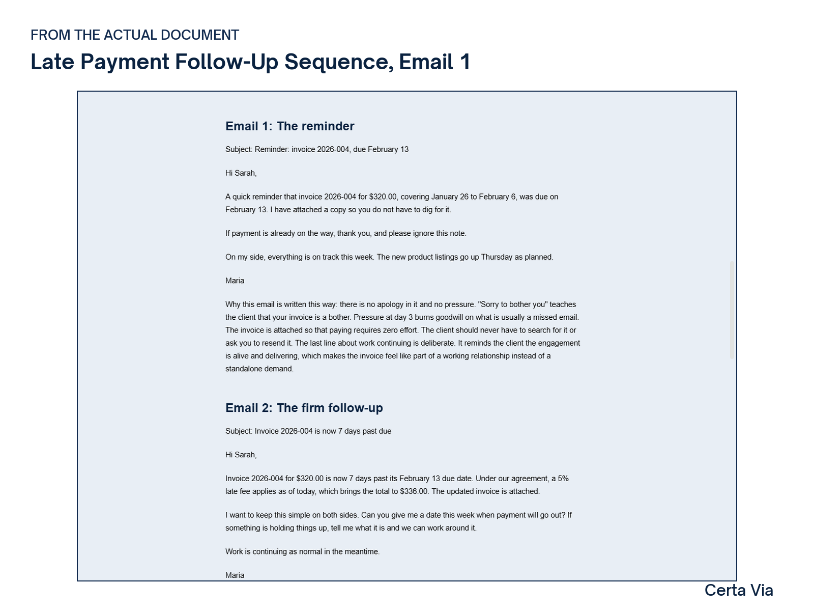 VA Business Operations Pack sample